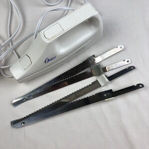 Oster Designer Electric Carving Knife Trimming Tip Stainless w/Two Blades 2801